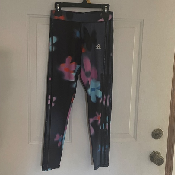 Girls ADIDAS leggings 2 PAIR LOT Aeroready Girls M 10-12 - Picture 11 of 16